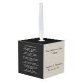 パーソナライズなオーナメントを賛美するアパッシュの結婚式 キューブオーナメント (裏面アングル)