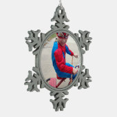 パーソナライズなオーナメント スノーフレークピューターオーナメント (左)