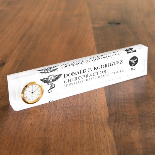 パーソナライズなカイロプラクティックの薬 デスクネームプレート (側面)