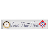 パーソナライズなカエデの葉Roundelモダンなカナダ デスクネームプレート (正面)