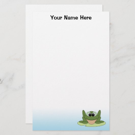 パーソナライズなカエルの文房具 便箋 (正面/裏面)