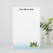 パーソナライズなカエルの文房具 便箋 (スタンド正面)