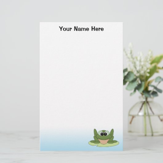 パーソナライズなカエルの文房具 便箋 (スタンド正面)