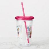 パーソナライズなカスタムな写真のモノグラムの大文字 アクリルタンブラー (左)