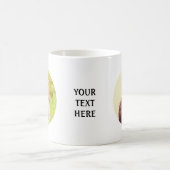 パーソナライズなカスタムな自動円形の写真および文字 コーヒーマグカップ (中央)