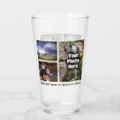 パーソナライズなカスタム3の写真の記念品のコラージュ タンブラーグラス (裏面)