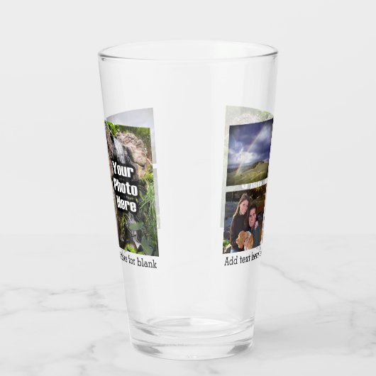 パーソナライズなカスタム3の写真の記念品のコラージュ タンブラーグラス (右)