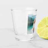 パーソナライズなカップルの写真の結婚式 ショットグラス (左)