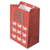 パーソナライズなカニのプリントの珊瑚のギフトバッグ ミディアムペーパーバッグ (裏面アングル)