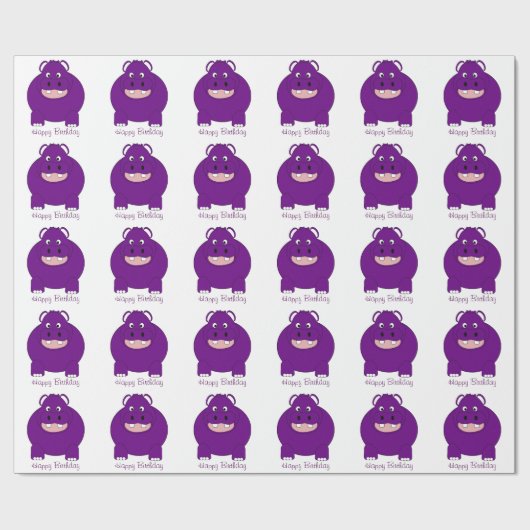 パーソナライズなカバのデザイン ラッピングペーパー (フラット)