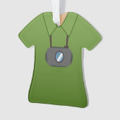 パーソナライズなカメラマンのShutterbugのクリスマス オーナメント (正面)