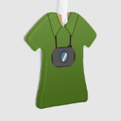 パーソナライズなカメラマンのShutterbugのクリスマス オーナメント (正面)