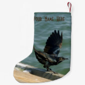 パーソナライズなカラス スモールクリスマスストッキング (裏面)
