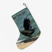 パーソナライズなカラス スモールクリスマスストッキング (裏面 (吊り時))