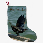 パーソナライズなカラス スモールクリスマスストッキング (正面)