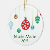 パーソナライズなカラフルなオーナメント セラミックオーナメント (左)