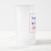 パーソナライズなカラフルなハッピーバースデー フロストグラスビールジョッキ (中央)