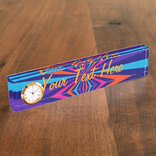 パーソナライズなカラフルによって破烈させる糸車のデザイン デスクネームプレート (側面)