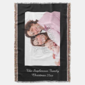 パーソナライズなカラー写真の写真の記念品の投球 スローブランケット (正面縦)