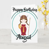 パーソナライズなカード-バイキングの戦士のプリンセス カード (黄色い花)