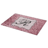 パーソナライズなガラス切断のばら色の金ゴールドのグリッター カッティングボード (角)