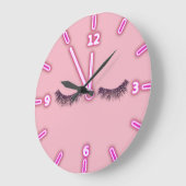 パーソナライズなガーリーで粋なグリッターのフェイクな鞭- ラージ壁時計 (傾斜)