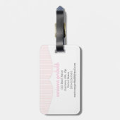 パーソナライズなガーリーなピンクの桜 ラゲッジタグ (裏面縦)