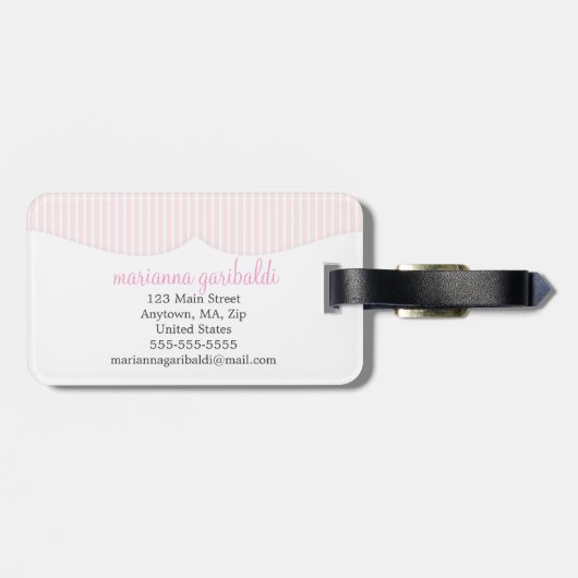 パーソナライズなガーリーなピンクの桜 ラゲッジタグ (裏面横)