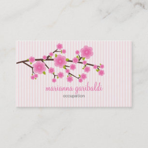 パーソナライズなガーリーなピンクの桜 名刺