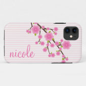 パーソナライズなガーリーなピンクの桜 Case-Mate iPhoneケース (裏面(横))