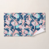 パーソナライズなガーリーなピンクの水のローラースケート バスタオルセット (ハンドタオル)