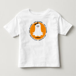 パーソナライズなガーリーな幽霊ハロウィン トドラーTシャツ