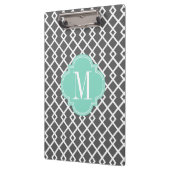 パーソナライズなガーリーな木炭及び水のダイヤモンド格子 クリップボード (左)