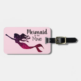 パーソナライズなガーリーな紫色の人魚絶えず動いた| ラゲッジタグ