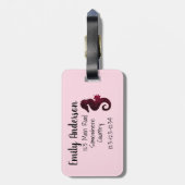 パーソナライズなガーリーな紫色の人魚絶えず動いた| ラゲッジタグ (裏面縦)