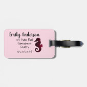 パーソナライズなガーリーな紫色の人魚絶えず動いた| ラゲッジタグ (裏面横)