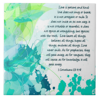 パーソナライズなキリスト教のタイル- 1Corinthians 13:4 - 8 タイル
