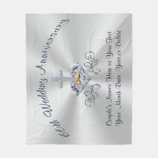 パーソナライズなキリスト教のダイヤモンド記念日のギフト フリースブランケット (正面)