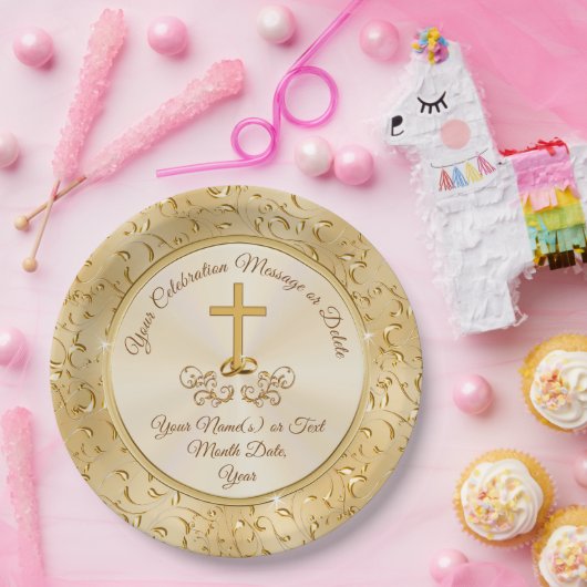 パーソナライズなキリスト教の紙皿を引き起こします ペーパープレート (パーティー)