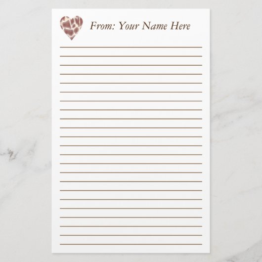 パーソナライズなキリンのハートは文房具を並べました 便箋 (正面)