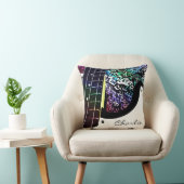 パーソナライズなギターの虹音楽は枕に注意します クッション (椅子)