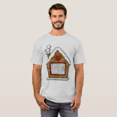 パーソナライズなクッキーの家のクリスマス Tシャツ (正面フル)