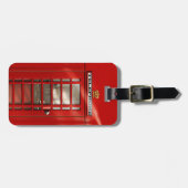 パーソナライズなクラシックなイギリスの赤い電話ボックス ラゲッジタグ (正面横)
