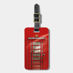 パーソナライズなクラシックなイギリスの赤い電話ボックス ラゲッジタグ
