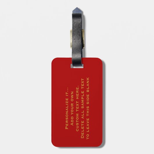 パーソナライズなクラシックなイギリスの赤い電話ボックス ラゲッジタグ (裏面縦)