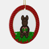 パーソナライズなクリスマスくまのオーナメント セラミックオーナメント (右)