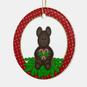 パーソナライズなクリスマスくまのオーナメント セラミックオーナメント (左)