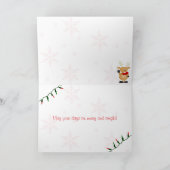 パーソナライズなクリスマスのオーナメントの写真カード シーズンカード (内部)