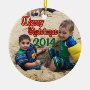 パーソナライズなクリスマスのオーナメント2014年 セラミックオーナメント