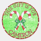 パーソナライズなクリスマスのギフトのラベルの休日のステッカー ラウンドシール (正面)